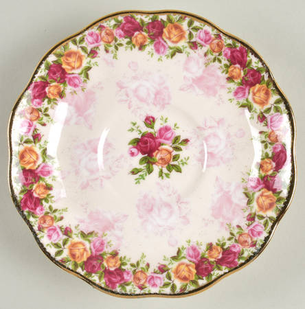Peach Damask Saucer for Footed Cup