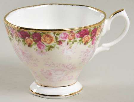 Peach Damask Footed Cup