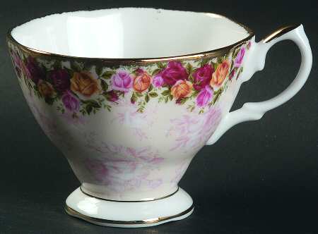 Peach Damask Footed Cup
