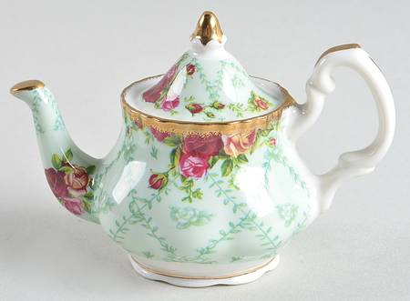 Peppermint Damask Teapot Ornament