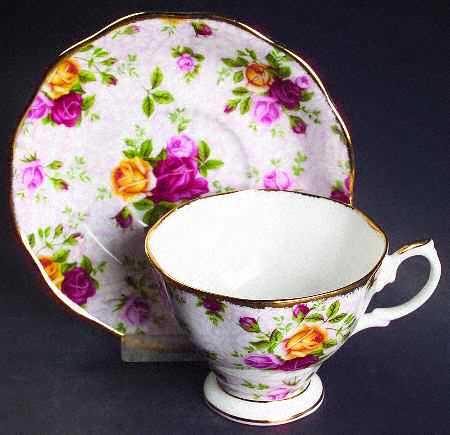 Soft Pink Lace Footed Cup & Saucer Set