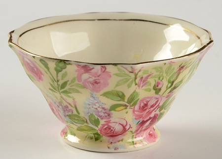 June Roses (Gold Trim) Stuart Shape Open Sugar Bowl