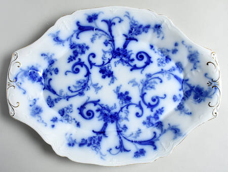Gainsborough (Flow Blue) 16" Oval Serving Platter