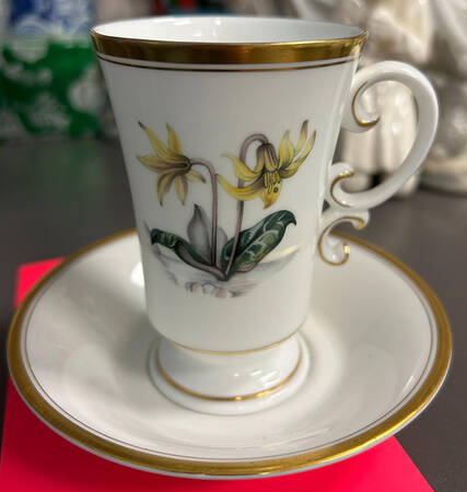 Alpine Flowers Irish Coffee Cup and Saucer Set