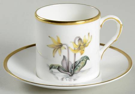Alpine Flowers Flat Demitasse Cup & Saucer Set