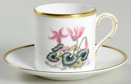 Alpine Flowers Flat Demitasse Cup & Saucer Set