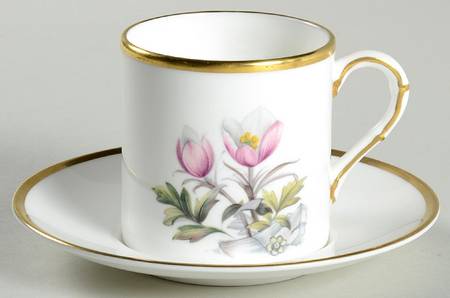 Alpine Flowers Flat Demitasse Cup & Saucer Set