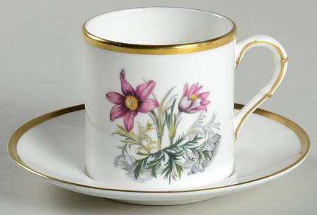 Alpine Flowers Flat Demitasse Cup & Saucer Set