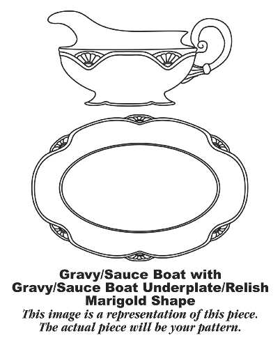 M201 (Gold Trim) Gravy Boat & Underplate