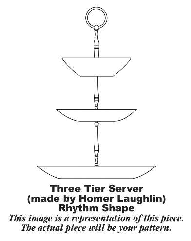 Golden Wheat (Rhythm Shape) 3-Tiered Serving Tray (DP, SP, BB)