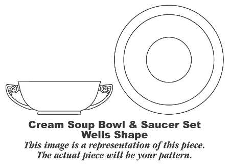 Wells Art Glaze Rust Flat Cream Soup Bowl & Saucer Set