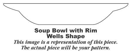 Wells Art Glaze Green Rim Soup Bowl