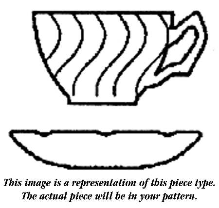 The Old Mill Purple Flat Cup & Saucer Set
