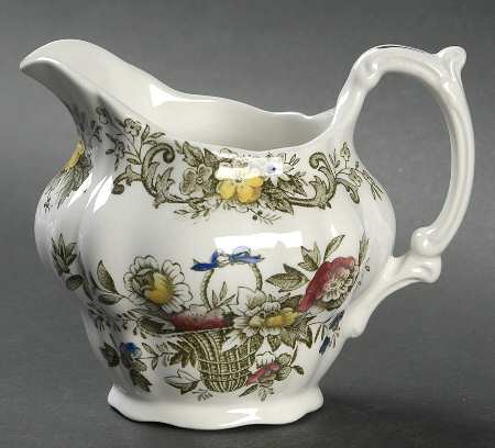 Old English Bouquet Green Multicolor Creamer
