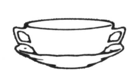 Ravenna (Purple Trim) Flat Cream Soup Bowl & Saucer Set