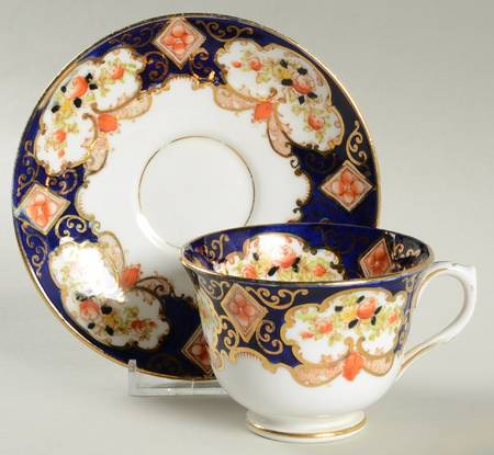 Heirloom (Crown China Stamp, Smooth) Footed Cup & Saucer Set