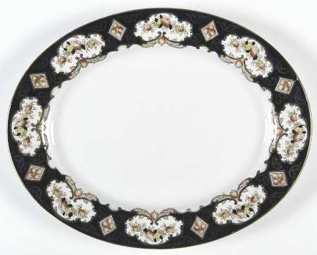 Heirloom (Crown China Stamp, Smooth) 13" Oval Serving Platter