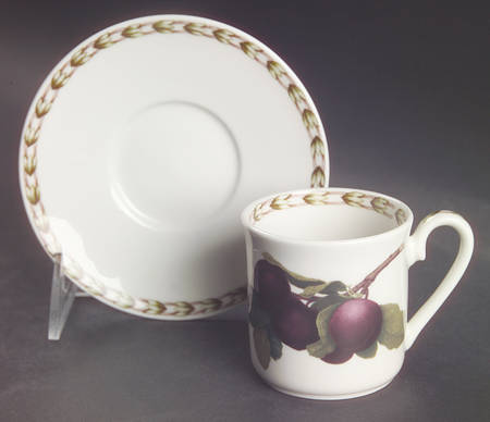 Hooker's Fruit (Fine China, Not Made in England) Flat Demitasse Cup & Saucer Set