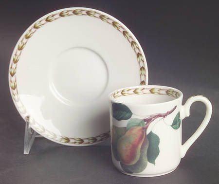 Hooker's Fruit (Fine China, Not Made in England) Flat Demitasse Cup & Saucer Set