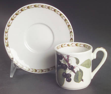 Hooker's Fruit (Fine China, Not Made in England) Flat Demitasse Cup & Saucer Set