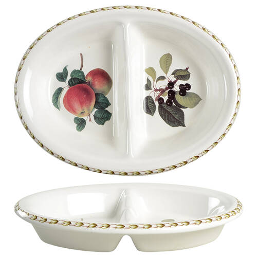 Hooker's Fruit (Fine China, Not Made in England) Oval Divided Vegetable Bowl
