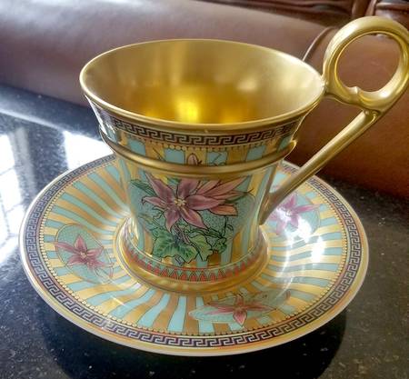 Floral Elegy Flat Cup & Saucer Set