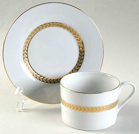 Imperial Gold Flat Cup & Saucer Set