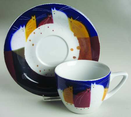 Govinder Cats Breakfast Cup & Saucer Set
