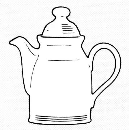 Sandsprite (Single Line Brown Trim) Coffee Pot & Lid