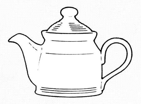 Sandsprite (Single Line Brown Trim) Teapot & Lid