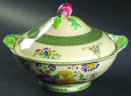 Niagara Green Round Covered Vegetable by Royal Cauldon
