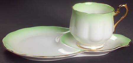 Rainbow Green Dessert Plate & Cup Set