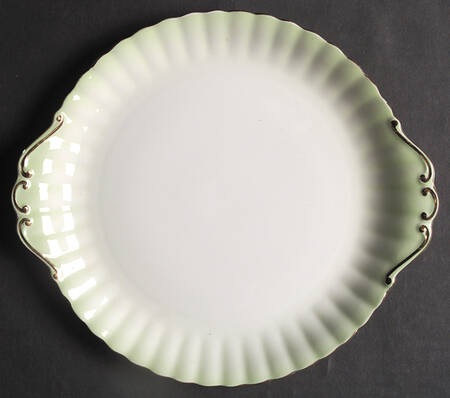 Rainbow Green Handled Cake Plate