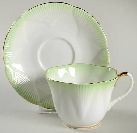 Rainbow Green Footed Cup & Saucer Set