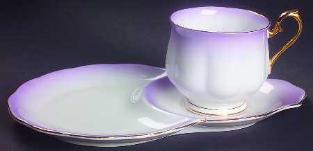 Rainbow Lavender Dessert Plate & Cup Set