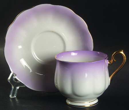 Rainbow Lavender Footed Cup & Saucer Set