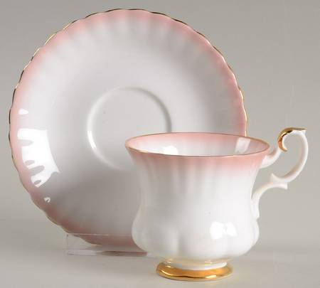 Rainbow Pink Footed Demitasse Cup & Saucer Set