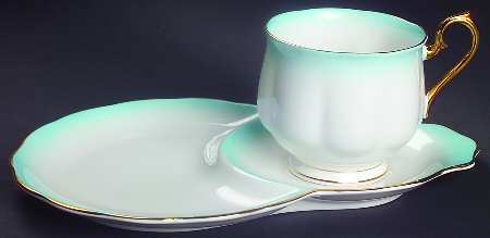 Rainbow Aqua Dessert Plate & Cup Set