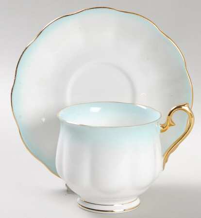 Rainbow Aqua Footed Cup & Saucer Set