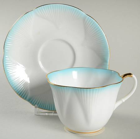 Rainbow Aqua Footed Cup & Saucer Set