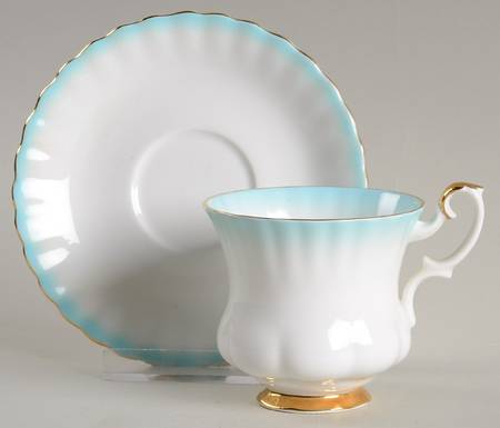 Rainbow Aqua Footed Demitasse Cup & Saucer Set