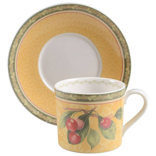 Vintage Orchard Flat Cup & Saucer Set