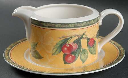 Vintage Orchard Gravy Boat & Underplate