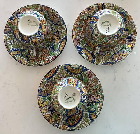 Paisley Blue Flat Cup & Saucer Set