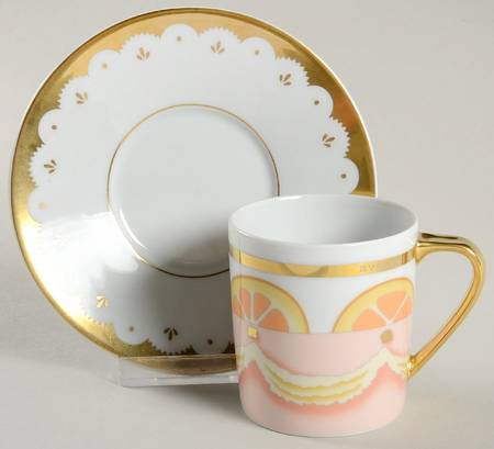 Dolci Deco Bavarese Flat Cup & Saucer Set