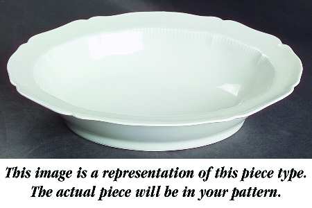 Bouquet (Green & Yellow Flowers) 9" Oval Vegetable Bowl