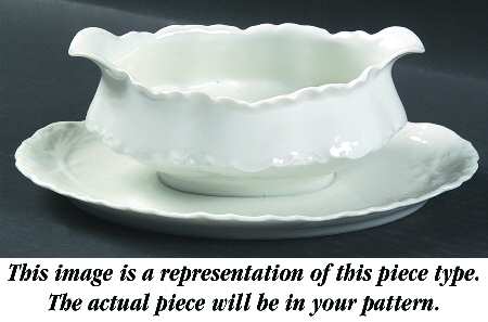 Haviland's Holly Gravy Boat with Attached Underplate