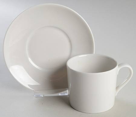 Studio White Flat Cup & Saucer Set