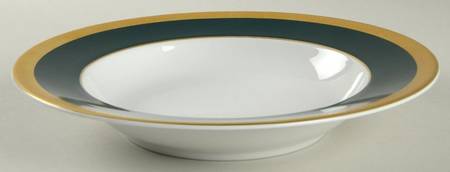 Royal Collection Emerald Green Rim Soup Bowl