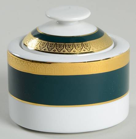Royal Collection Emerald Green Sugar Bowl & Lid